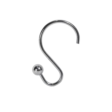 Kenney Mfg Abstract Rust-Resistant Metal Double Decorative Shower Curtain Hooks, Set of 12, Brushed Nickel KN62101PS